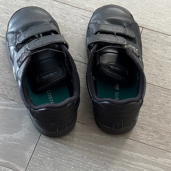 Lacoste Kids Black Sneakers with Green Logo - Picture 4 of 5